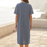 Dark Blue-Grey Marl Piqué Knit, Linen-Poly