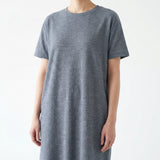 Dark Blue-Grey Marl Piqué Knit, Linen-Poly