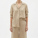 Linen Tencel Lyocell Woven Fabric, 118 gsm — Beige