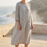 Linen Tencel Lyocell Woven Fabric, 120 gsm — Grey