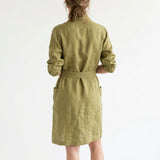 Linen Tencel Lyocell Woven Fabric, 116 gsm — Khaki