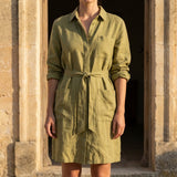 Linen Tencel Lyocell Woven Fabric, 116 gsm — Khaki