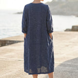 Blue Marl Woven, Linen