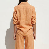 Orange Marl Woven, Linen-Tencel Lyocell