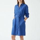 Linen Tencel Lyocell Woven Fabric, 210 gsm — Blue