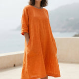 Orange Marl Woven, Linen