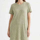 Light Green Marl Rib Knit, Cotton-Linen