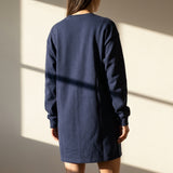 Cotton Piqué Knit Fabric, 350 gsm, 175 cm — Navy