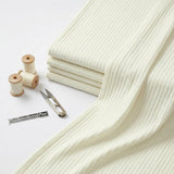 Cream Stripes Interlock Knit, Cotton, 245 gsm