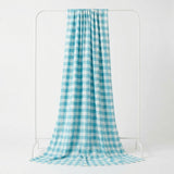 Light Blue Gingham Crepe, Polyester