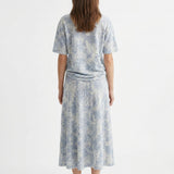 Light Blue Abstract Scuba Knit, Cotton-Poly, 180 gsm