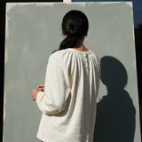 Off-White Horizontal-Band Jersey Knit, Cotton