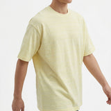 Light Yellow Horizontal-Band Jersey Knit, Cotton