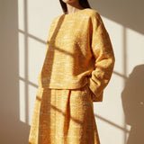 Yellow Marl Bouclé, Poly-Cotton