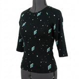 White Stars Rib Knit, Cotton