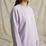 Brushed Polyester Cotton French Terry Fabric, 240 gsm, 170 cm — Purple
