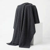 Polyester Viscose Stretch Rib Knit Fabric, 360 gsm, 155 cm — Grey