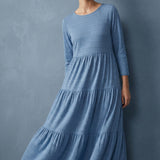 Blue Floral Jersey Knit, Poly-Viscose