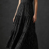 Black Zebra Jersey Knit, Polyester, 160 gsm, 160 cm
