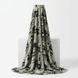 Light Grey Abstract Jersey Knit, Viscose-Poly
