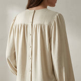Cream Vertical-Line Rib Knit, Cotton