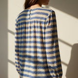 Blue Flecks Jersey Knit, Acrylic-Cotton