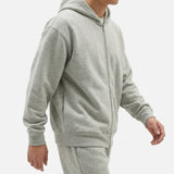 Light Grey Marl French Terry, Cotton-Poly, 323 gsm