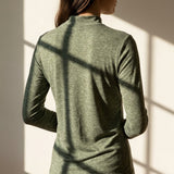 Green Marl Jersey Knit, Poly-Cotton, 143 gsm