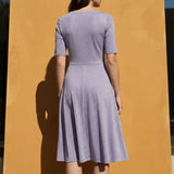 Purple Marl Jersey Knit, Viscose-Metallic