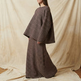 Black Horizontal-Stripe Chunky Knit, Poly-Cotton, 360 gsm