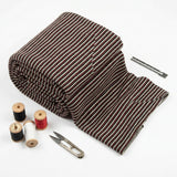 Black Horizontal-Stripe Chunky Knit, Poly-Cotton, 360 gsm