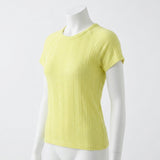 Slub Cotton Viscose Stretch Rib Knit Fabric, 200 gsm, 150 cm — Yellow