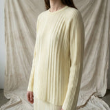 Polyester Viscose Stretch Rib Knit Fabric, 432 gsm, 150 cm — Yellow