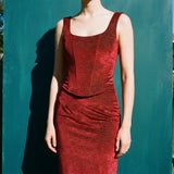 Gold Horizontal-Stripe Velvet, Poly-Cotton