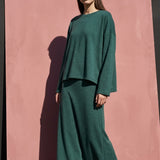 Green Marl French Terry, Poly-Viscose, 220 gsm