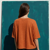 Orange Heathered-Marl Jersey Knit, Cotton-Poly