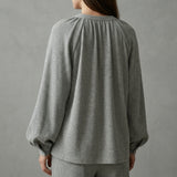 Grey Marl Waffle Knit, Cotton-Poly