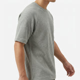 Grey Marl Waffle Knit, Cotton-Poly