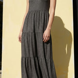 Dark Grey Marl Jersey Knit, Metallic-Viscose, 200 gsm