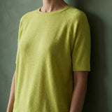Polyester Viscose Stretch Chunky Knit Fabric, 184 gsm, 160 cm — Green