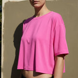 Polyester Stretch Milk Silk Knit Fabric, 145 gsm, 175 cm — Pink