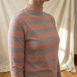 Pink Horizontal-Stripe Jersey Knit, Polyester, 165 gsm