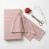 Pink Horizontal-Stripe Jersey Knit, Polyester, 165 gsm