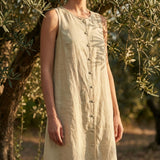 Linen Cotton Woven Fabric, 140 gsm, 140 cm — Khaki