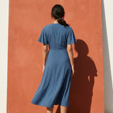 100% Viscose Poplin Fabric, 120 gsm, 140 cm — Blue