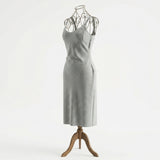 Light Grey Heathered-Marl Scuba Knit, Polyester