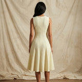Light Cream Vertical-Stripe Jersey Knit, Poly-Viscose