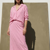 Pink Openwork-Diamond Jersey Knit, Cotton
