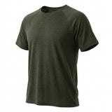 Dark Green Marl Jersey Knit, Cotton-Poly, 145 gsm