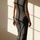 Dark Grey Marl Ponte Knit, Viscose, 380 gsm